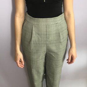 High waisted plaid pants
